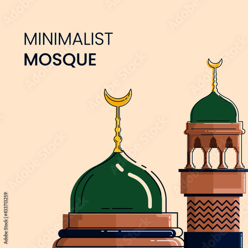 illustration of mosque with minimalist style