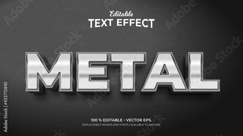 Metal Textured 3d Style Editable Text Effects Template