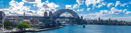 Panorama of Sydney city harbour bridge views from circular quay  © Elias Bitar