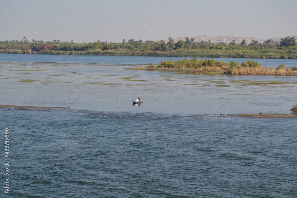 A wonderful view of the Nile River from Luxor Governorate, Egypt
