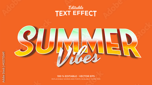 Summer Vibes Retro Color 3d Style Editable Text Effects Template