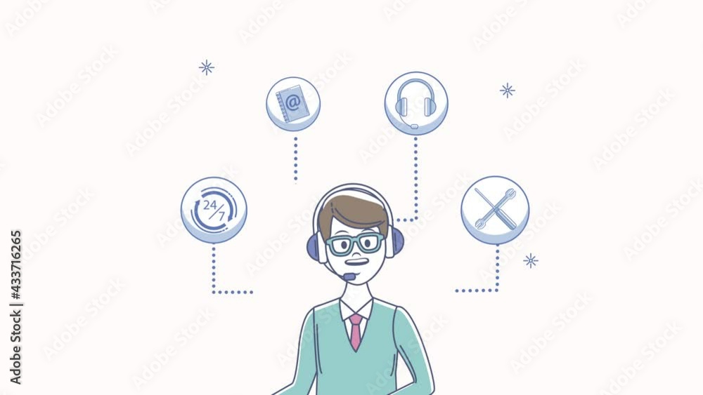 customer service businessman worker character customer service businessman worker character