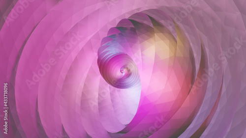 Colorful spiral rhombus structure (3D Rendering)