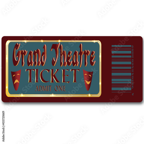 Theatre gold  ticket  sophisticated