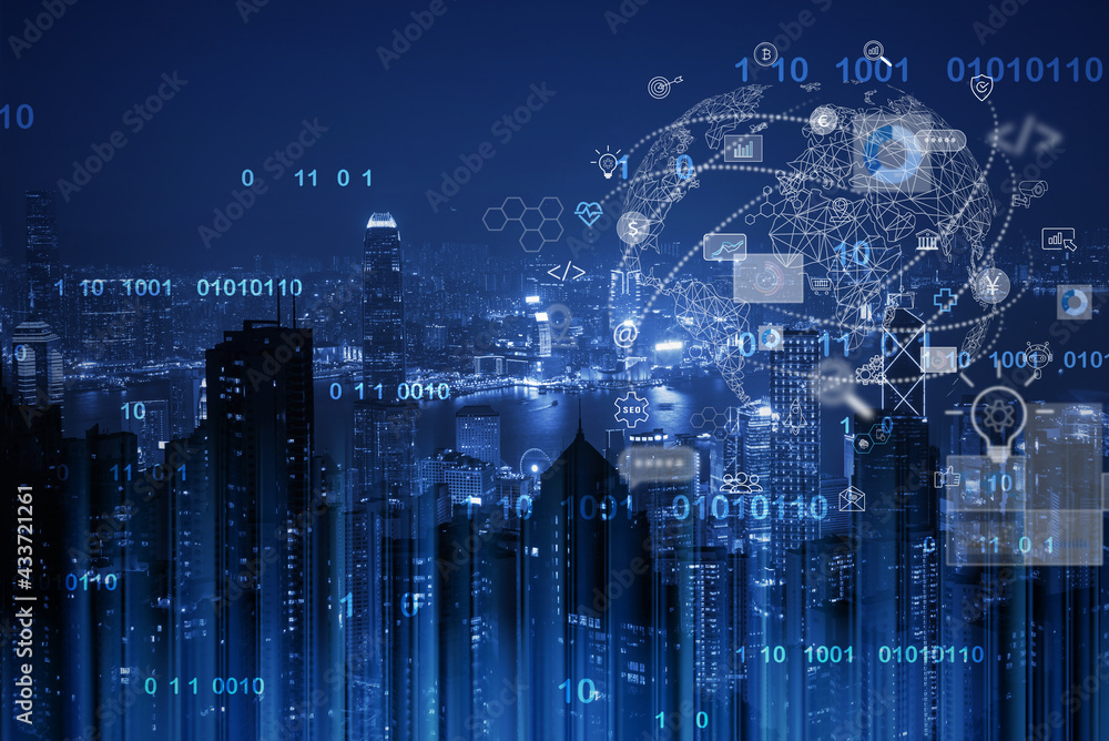 Smart city, internet global network community, IoT (Internet of Things), Telecommunication concept. Smart city, internet global network community, IoT (Internet of Things), Telecommunication concept.
