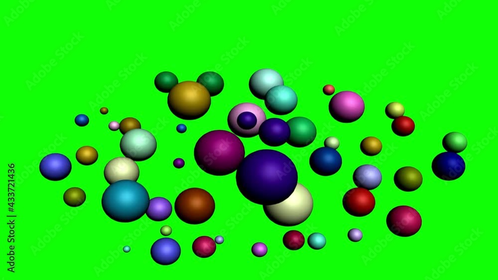 Multicolored balls isolated on green background, chaotically moving.
Looped 4K 3D animation. Multicolored balls isolated on green background, chaotically moving.
Looped 4K 3D animation.