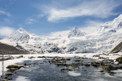 snow mountain and glacial landscape