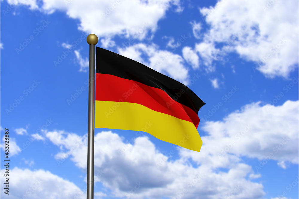 3D Rendered image. Flag of Germany waving in the wind. 3D Rendered image. Flag of Germany waving in the wind.