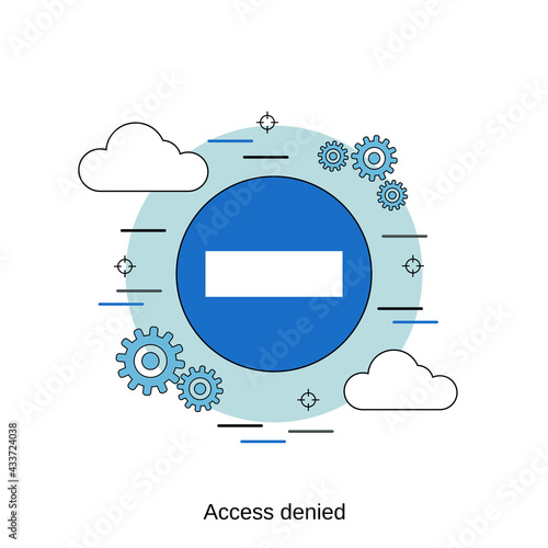 Access denied flat design style vector concept illustration