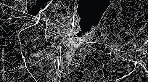 Urban vector city map of Geneva, Switzerland, Europe