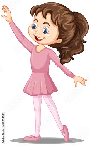 A girl ballet dancer cartoon character