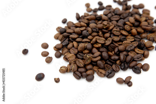 Coffee beans on white background