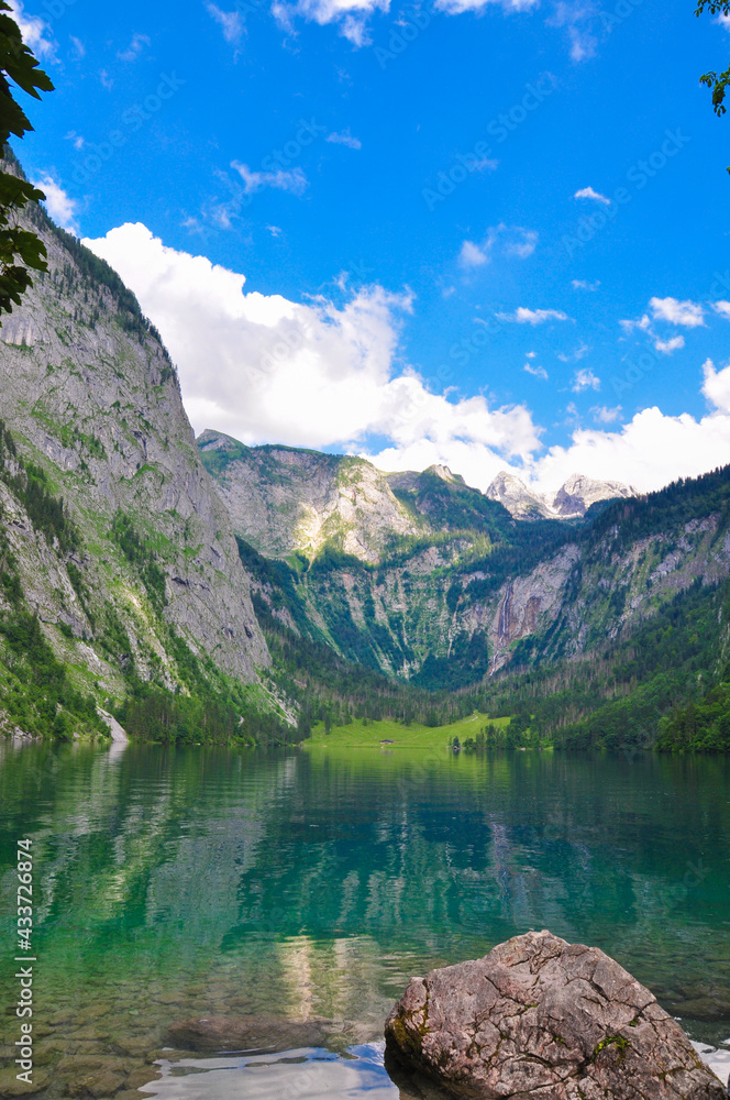 Fototapeta premium Lake Obersee in Berchtesgaden National Park in Germany.