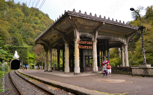 Railway station in New Athos. Abkhazia 