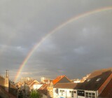 belgium, 15 may 2021, a rainbow for the evening after rain