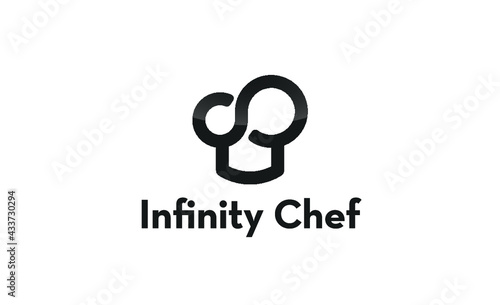 Modern minimal Logo concept for Restaurant Chef Bistro Cooking Cuisine Chef's hat toque blanche