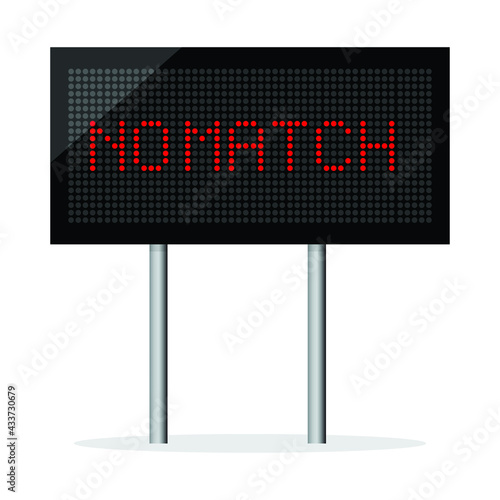 no match digital word design on LED board
