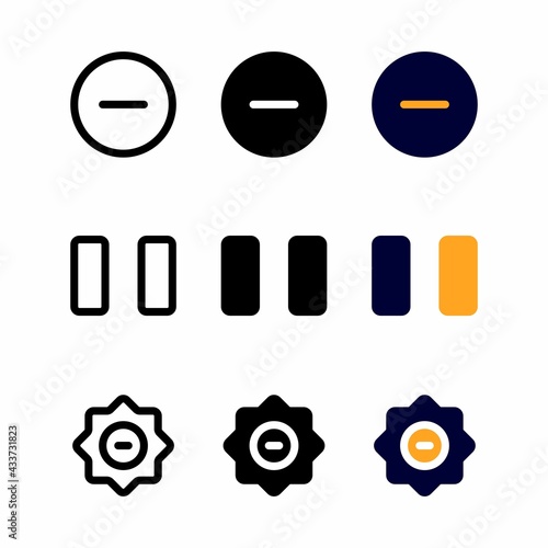 delete button icon set with three style for presentation, banner, and social media