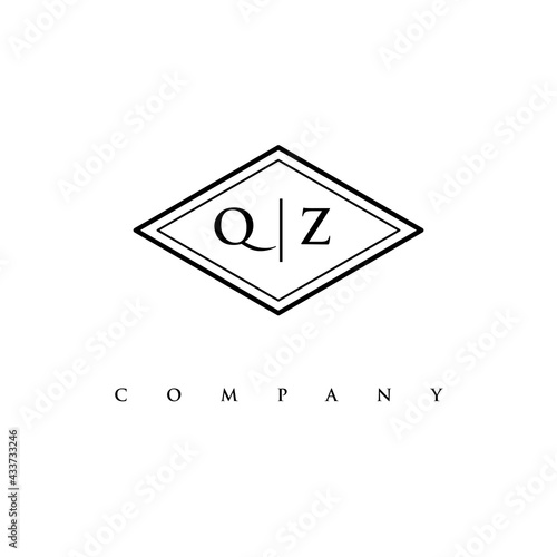initial QZ logo design vector