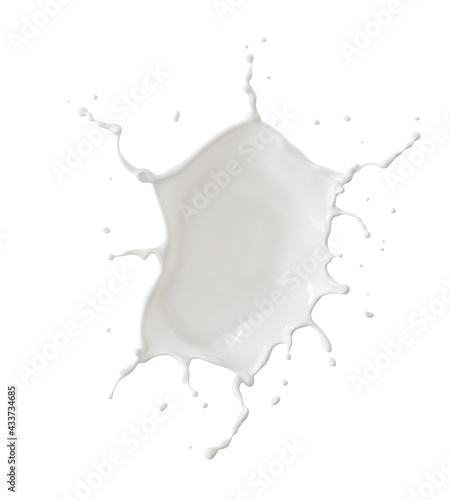 Milk or yogurt splash, 3d rendering.