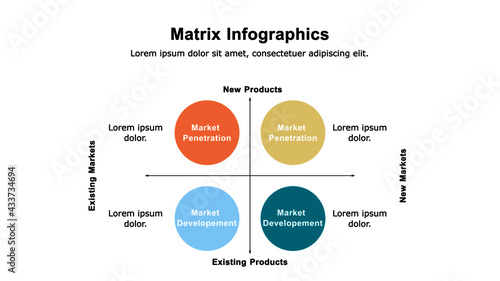 Matrix infographic presentation template.