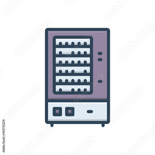 Color illustration icon for vending machine
