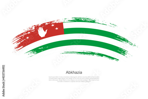 Curve style brush painted grunge flag of Abkhazia country in artistic style