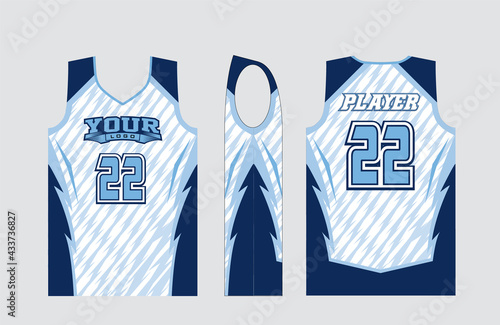 Basketball gear template mockup perfect fit for all sports. The designs that go on casual wear, shirts, fashions apparels, and all kind of sports gear 