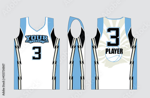 Basketball gear template mockup perfect fit for all sports. The designs that go on casual wear, shirts, fashions apparels, and all kind of sports gear 