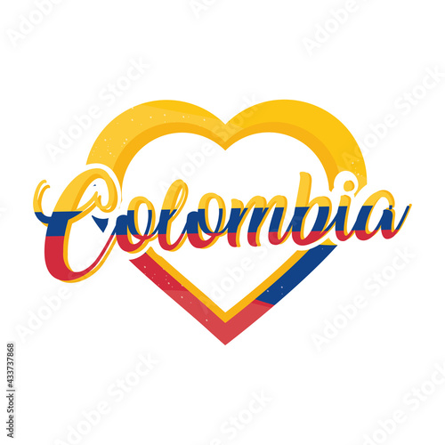 colombia lettering flag color