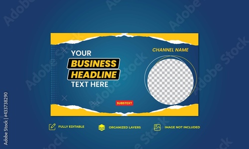 Attractive business video thumbnail template design