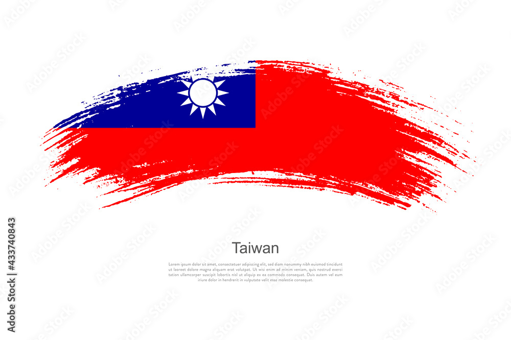 Fototapeta Krzywa styl pędzlem malowane grunge flaga kraju Tajwanu w stylu artystycznym