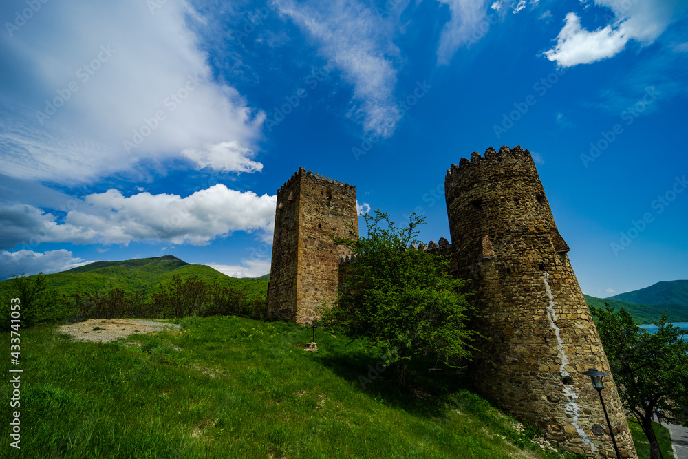 Ananuri castle in Georgian mountains