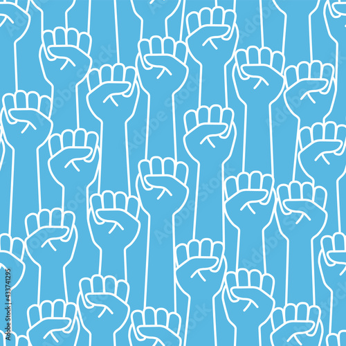 Seamless illustration pattern of a simple fist,