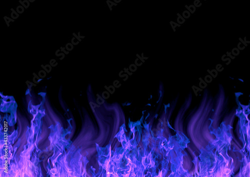 火 炎 背景 フレーム グラフィック イラスト 青 紫
