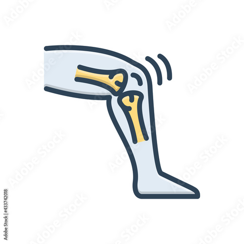 Color illustration icon for tendon
