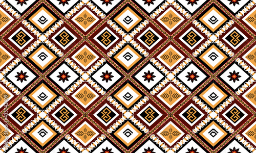 Geometric ethnic oriental pattern traditional Design for background,carpet,wallpaper,clothing,wrapping,Batik,fabric,Vector illustration.embroidery style.
