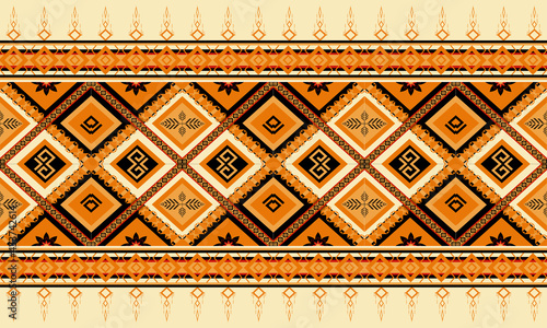 Geometric ethnic oriental pattern traditional Design for background,carpet,wallpaper,clothing,wrapping,Batik,fabric,Vector illustration.embroidery style.