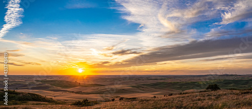 Beautiful landscape of crop fields in the Palouse region of eastern Washington