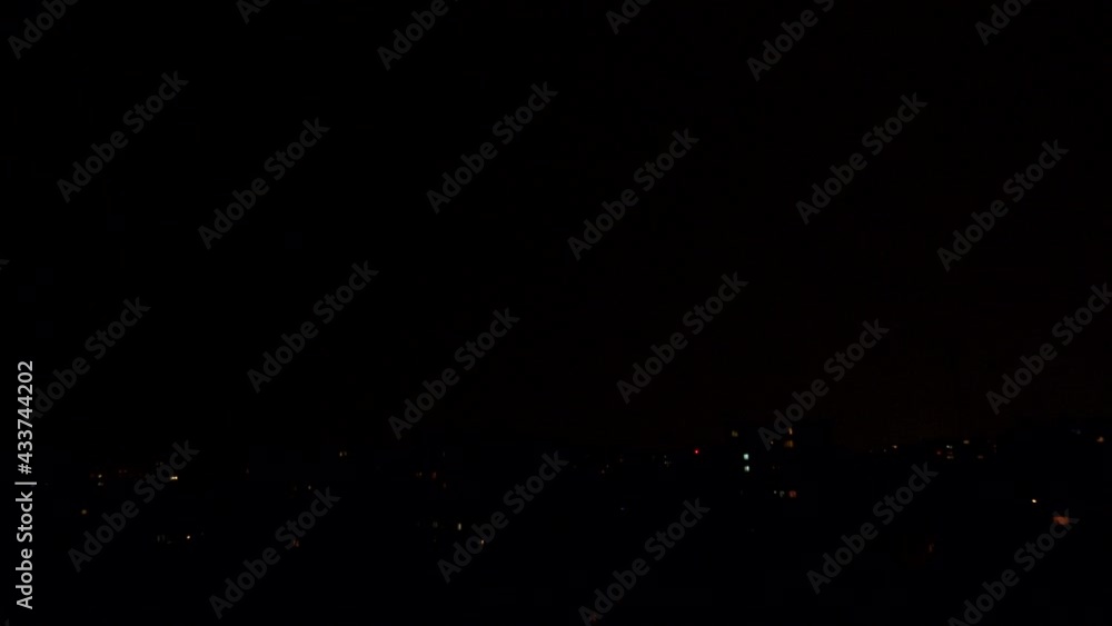 Lighting, Thunderbolt in City, Rain, Precipitations, Rainfall in Town, Storm in Night, Raining Downtown View Lighting, Thunderbolt in City, Rain, Precipitations, Rainfall in Town, Storm in Night, Raining Downtown View