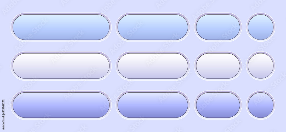 Buttons purple isolated, interesting navigation panel for website with soft pastel colors, editable vector illustration.
