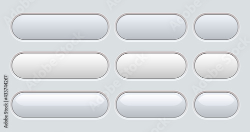 Buttons white and grey isol...