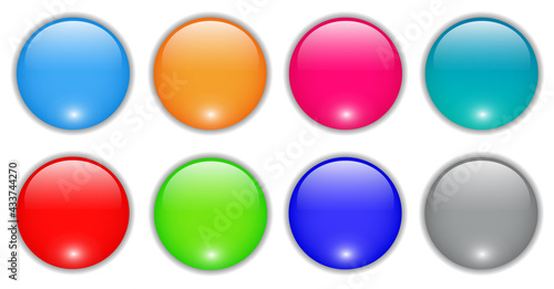 Shiny buttons set, glossy c...