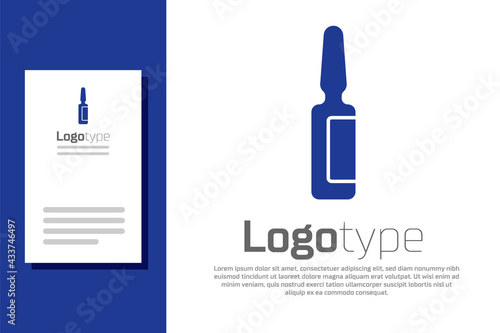 Blue Toothache painkiller tablet icon isolated on white background. Tooth care medicine. Capsule pill and drug. Pharmacy design. Logo design template element. Vector