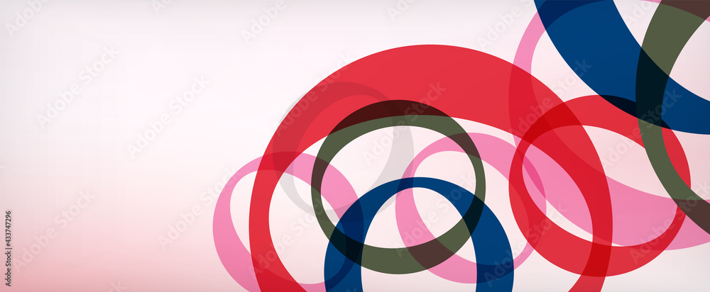 Obraz premium Ring geometric shapes, o letter repetition wallpaper. Abstract background for business or technology presentations, internet posters or web brochure covers