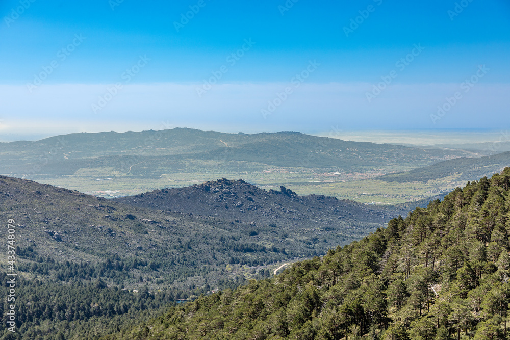 Hiking trail in the Barranca area in Navacerrada, Madrid, Spain