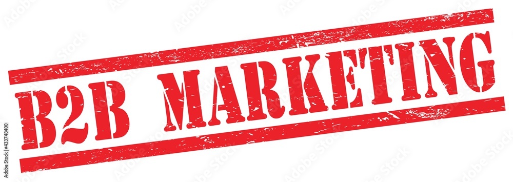 B2B MARKETING text on red grungy rectangle stamp. B2B MARKETING text on red grungy rectangle stamp.