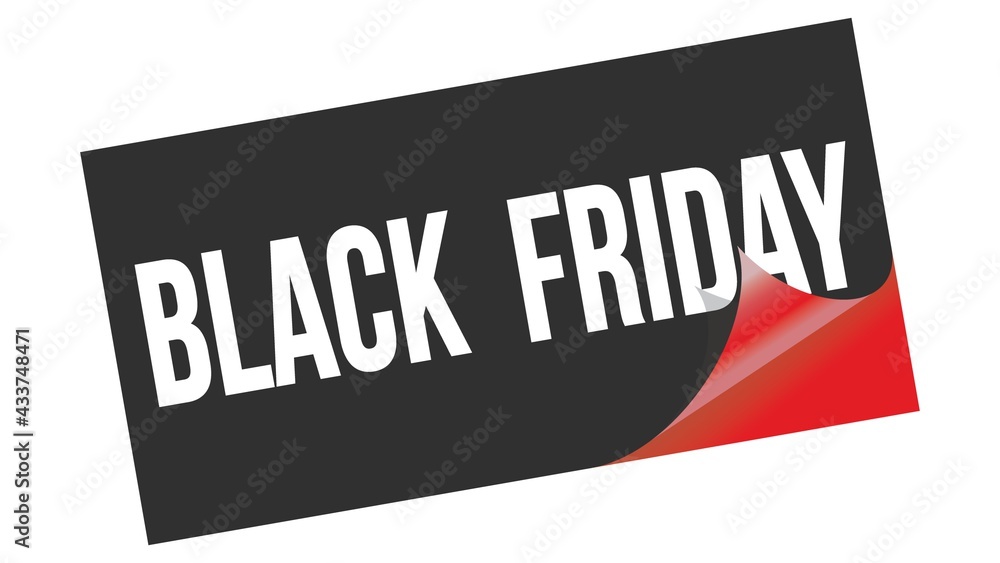 BLACK FRIDAY text on black red sticker stamp. BLACK FRIDAY text on black red sticker stamp.