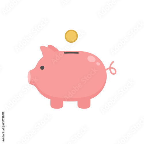 Piggybank icon isolated on white background. Vector illustration