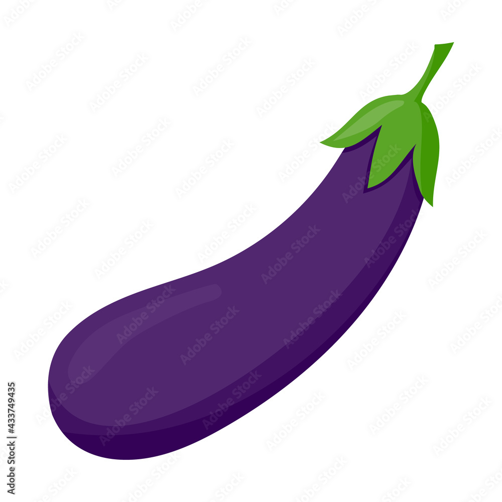 Eggplant isolated on a white background in a flat style. Eggplant isolated on a white background in a flat style.